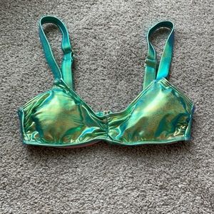 Xhilaration Metallic Swim Suit Top - Size S